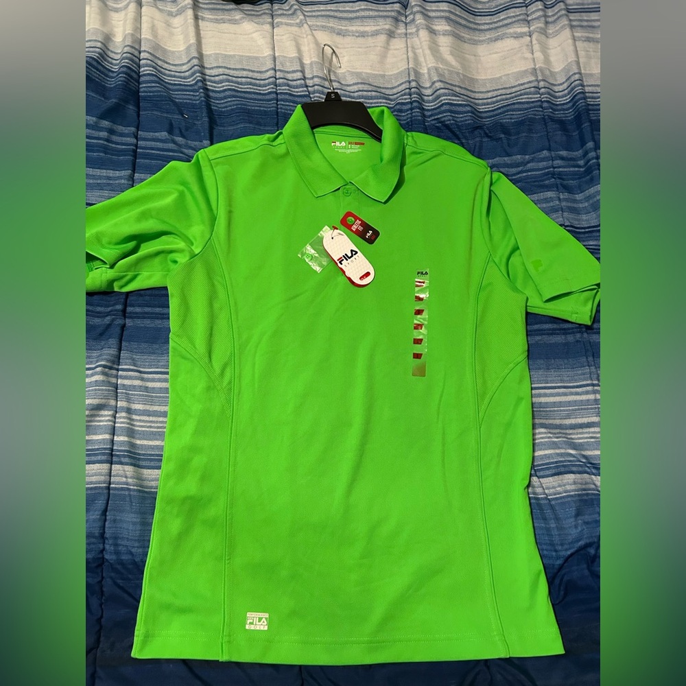 Fila Men's Lime Green Preformance Golf Polo Shirt Small NWT